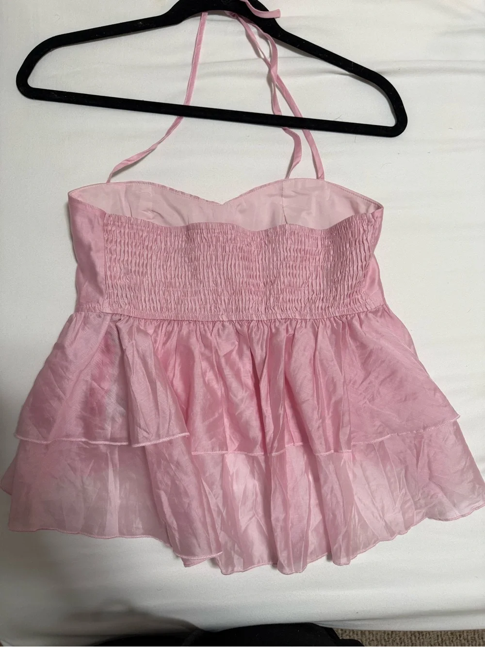 Cider Light Pink Ruffle Babydoll Halter Top - Picture 6 of 6